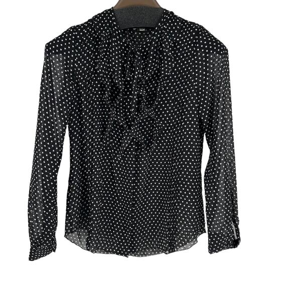 L’AGENCE Tabitha ruffle Blouse spades print pattern NEW XS - Picture 5 of 12